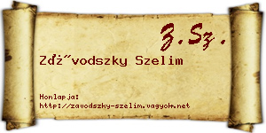 Závodszky Szelim névjegykártya